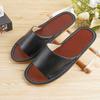 Zapatillas de Verano para Pareja de Cuero Vacuno Antideslizantes para Interior, Zapatillas para Piso de Casa, Suela Blanda, Color Sólido, Regalo al por Mayor