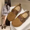 Zapatos Birkenstock de plataforma alta completamente cubiertos para mujer 2026 moda otoño retro de velcro mocasines de suela gruesa zapatos de conducción de suela blanda