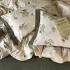 2026 Novo Conjunto de Quatro Peças Original de Linho Botonê Estampado Estilo Retrô de Alta Qualidade