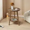 Mesa redonda pequeña, mesa de centro, uso simple en sala de estar del hogar, mesa auxiliar para sofá, mesita de noche de dormitorio, mesa de balcón mini minimalista creativa