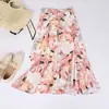 Falda de Verano con Estampado de Pintura al Óleo Estilo Francés Feiyuan para Mujer, Nuevo Estilo de Verano, Falda Elegante y Versátil Estilo Vacaciones