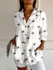 Estación Independiente Transfronteriza Europea y Americana Más Vendido Camisa Larga para Mujer Primavera Verano Otoño Camisa de Hombro Pez Impresión 3D