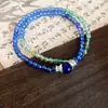 Nuevas Pulseras Apiladas Multicapa Frescas y Discretas de Estilo Chino para Mujer, Pulseras de Lapislázuli y Cuentas de Madera, Joyería de Alta Gama Inspirada en el Zen