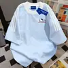 Camiseta Unisex de Algodón 100% Dulce Fresca Linda Tres Rayas Cuello Redondo Manga Corta Verano Holgada Top Estudiante ins