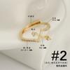 Anillo Hexagonal de Hoja Ondulada con Desplazamiento de Diseño de Oro Real Chapado en Cobre con Soporte Vacío Ajustable DIY Perlas de Medio Orificio