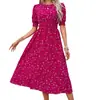 Vestido Verano Europeo y Americano Comercio Exterior Transfronterizo Nuevo Estilo para Mujer Amazon Aliexpress Estampado Floral Vestido de Manga Abullonada