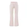 Venta al por mayor de ropa para mujer estilo europeo y americano transfronteriza INS, nuevos pantalones acampanados elásticos de otoño de cintura alta con cordones y costuras visibles