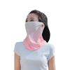 Novo Véu Protetor Solar Feminino de Verão Respirável de Seda de Gelo Máscara Facial Completa para Ciclismo Protetor Solar Anti-UV com Alça de Orelha Rosto Tendência