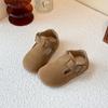 Sapatos Infantis Estilo Coreano Birkenstock Retrô Coleção Primavera e Outono 2025 Novos Sapatos Pequenos de Couro para Meninas Sapatos com Solado Macio Estilosos Flats