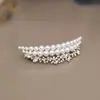 Grampo de Primavera Coroa de Pérolas Moda Temperamento Coreano Strass Presilha Lateral Princesa Lua Texturizada Retro Luxo