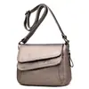 Estilo Comércio Exterior Couro de Ovelha Lavado Bolsa para Mãe 2026 Moda Simples Transversal Ombro Pequena Quadrada Cor Sólida Aba Dupla Bolsa Feminina Tendência
