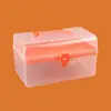 Hardware de plástico transparente Caixa de ferramentas domésticas Pintura portátil de alunos do ensino fundamental Armazenamento de arte de unhas de camada dupla Caixa Caixa de ferramentas