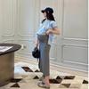 Roupa de Maternidade de Verão Estilo Coreano, Saia Ajustável Novo Estilo de Verão, Saia Casual Modeladora Justa ao Quadril, Roupa Saia de Maternidade