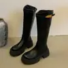 Botas Merade Knight de Caña Alta para Mujer 2026 Otoño/Invierno Suela Gruesa Figura Menuda Temperamento Botas Largas de Metal
