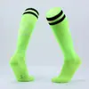 Calcetines de fútbol a rayas de doble banda para niños, calcetines largos hasta la rodilla para adultos, calcetines deportivos para estudiantes niños