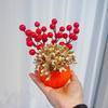 Jarrón de Plástico Creativo Persimón Estilo Pastoral Tarro de Persimón Jarrón Ruyi Flor Artificial Adornos para Arreglo Floral de Nochevieja Fabricante Tamaño Grande