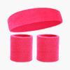 Pulsera de Toalla de Algodón Diadema Deportiva Banda para el Cabello Set de Muñequeras Banda para el Sudor Muñequera Cesta de Plumas Tenis Equipo Protector
