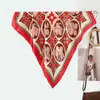 Pañuelos de seda sintética para mujer de 70 cm Europa y Estados Unidos retro marca grande sentido de alta gama estampado pañuelo pequeño pañuelo cuadrado comercio electrónico transfronterizo venta al por mayor