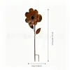Inserciones para plantas con forma de flor de hierro forjado, adornos de jardín, decoraciones para patio y hogar, estacas para parterres, decoraciones exteriores de hierro forjado