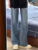Calça Jeans Retrô Americana para Mulheres Inverno 2025 Nova Casual Solta Cintura Alta Emagrecedora Tamanho Grande Reta
