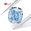 Love Spark Hand Cut Fertilizer Long Square Cushion 4K Ice Flower Cut Azul-celeste Azul-marinho-claro Gema artificial Zircônia