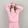 Tops Femininos de Peça Única com Capuz de Cor Sólida, Independentes, Transfronteiriços Europeus e Americanos, para Outono e Inverno