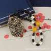 Pingente de dragão do zodíaco de latão e cobre pingente chaveiro Marca Dragão de Cobre Dragão Voador etiqueta vintage para homens peças de cabo desgastado