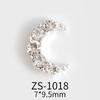 Arte de uñas japonés, aleación, luna, joyería, marinero, guerrero, perla, oro y plata, diamantes de imitación, decoración de uñas, taladro ZS-1017