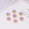 Nueva broca de 10 mm flor flor disco con forma de flor hebilla de broca lazo diy uña accesorios de cuentas doble flor flor de pedrería