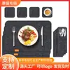 Set de Posavasos de Fieltro, Bolsita para Cubiertos, Mantel Protector Aislante Absorbente de Agua para Mesa de Comedor, Logo Imprimible