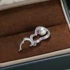 Accesorios DIY S925 Plata Esterlina Calabaza Colgante de Perla Hebilla Soporte Vacío t Colgante de Collar de Circonita Cúbica Soporte de Plata Se Puede Abrir 6-8