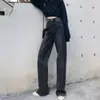 Jeans Retrô Azul de Cintura Alta para Mulheres, Novo Estilo de Verão, Calças Emagrecedoras para Figuras Baixas com Coxas Grossas, Calças Retas de Barra Larga