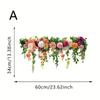 Pegatina de Enredadera de Rosas Fantasía de Primavera Decoración para Habitación Dormitorio Ventana Vidrio Espejo Pegatina Electrostática Transparente para Vidrio