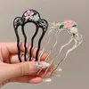 Grampo de Cabelo em Forma de U com Pérolas para Mulheres 2025 Novo Estilo Ferramenta de Penteado Grampo de Cabelo Acessório de Cabelo de Alta Qualidade Pente Estilo Chinês Grampo de Cabelo Adorno de Cabeça