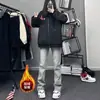 Jeans ajustados para hombre color gris ahumado, estilo OOTD, pantalones de nicho americanos, pantalones de invierno adelgazantes y alargadores de piernas con forro polar