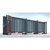 Puerta corrediza seccional inteligente eléctrica de aleación de aluminio personalizada, puerta de fábrica lineal sin rieles, puerta telescópica corrediza automática de fábrica