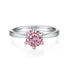 Comercio electrónico transfronterizo suministro directo plata de ley s925 Zhou Jia seis garras 1/2 quilate moda ins clásico anillo de compromiso diamante Moissan
