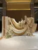 Café champagne amarillo suave malla estilo coreano decoración de boda cortina de gasa tela de malla decorativa de fondo en el lugar