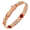 Pulsera Magnética Popular Transfronteriza Europea y Americana, Elegante Aleación de Trébol de Lujo Ligero Incrustada con Diamantes, Pulsera Magnética Antiestática de una Sola Fila