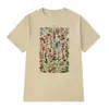Camiseta con Ilustración de Flores Vintage Estilo Boho Floral Casual