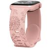 Para pulseira iwatch S8 Pulseira Apple Padrão Esculpido de Flor de Dente-de-Leão Monocromático Fivela Borboleta Pulseira de Silicone