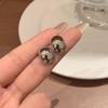 Pendientes de gorro con textura mate cepillada para mujer, de estilo japonés y coreano, elegantes y de moda, ligeros, de lujo y de alta calidad, que combinan con todo.