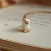 Melhor Venda da Amazon Estilo Simples Série de Animais Fofos Pingente Raposa Aço Inoxidável Acessórios de Joia Ouro 18K