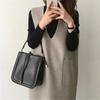 Chaleco de Lana de 7 Colores para Mujer 2025 Invierno Nuevo Largo Medio Color Puro Suelto Vestido de Fondo Falda Chaleco para Mujer
