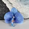 Cabeça de Flor Phalaenopsis Vermelha da Moda Filme de Impressão 3D Simulação Cartão de Cabelo diy Flor Decorativa 9cm Presente de Mão Caixa de Doces