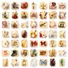 Paquete de Pegatinas Estilo Nuevo Transfronterizo de 50 Piezas Retro Vintage Europeo Pegatinas Creativas para Decoración de Diario de Cartas Antiguas