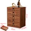 Caixa de Armazenamento com Gaveta de Madeira Maciça Vintage Acessórios de Papelaria de Mesa Fita Adesiva Cosméticos Acabamento Armário Zakka Multicamadas
