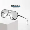 Moda Estilo Coreano Más Vendidos Gafas de Sol para Hombre de Aluminio-Magnesio Polarizadas Doble Puente Montura Grande para Exteriores Conducción Protección Solar Versátiles de Moda
