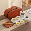 Juego de Té para Viaje Portátil para Exteriores Chino Camping Cerámica Taza Express Regalo de Acompañamiento para Negocios Logo de la Empresa
