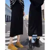 Saia elegante bodycon de veludo cotelê de cintura alta para mulheres, saia emagrecedora espessa para outono e inverno com fenda, saia evasê, elegante para o trabalho